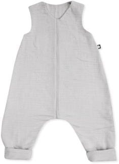 Julius Zöllner Schlafoverall Jumper Musselin, 0,5 TOG, waschbar bei 40°C, Made in Germany, OEKO TEX Standard 100, grau, Gr. 80