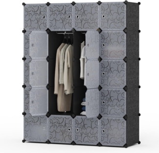 Mondeer Kleiderschrank Steckregal (Staub- und Wasserabweisend, mit Tür) mit 3 Kleiderstange, 20-Kubus