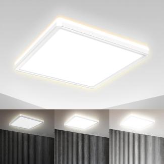 B.K.Licht Deckenleuchte LED Decken-Panel 293x293x28mm dimmbar Backlight Ultra-flach - BKL1311, Dimmfunktion, LED fest integriert, 4000K - Neutralweiß, Deckenlampe 18W 2400lm Memory-Funktion 4000K neutralweiß - Farbe: Weiß