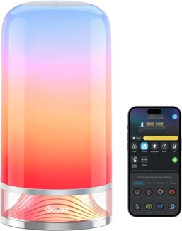 Govee Nachttischlampe Touch Dimmbar, LED Tischlampe RGBICWW, Steuerung von Alexa mit 64 Szenenmodi, 500 Lumen, Funktioniert mit Matter, 2700-6500k, für Wohnzimmer und Schlafzimmer