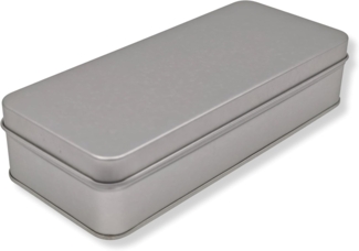 MediMuc Keksdose Klassiker Vorratsdose mit Stülpdeckel Flach, Metalldose