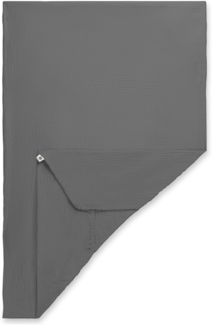 hauck Baby Spannbettlaken 60x120 cm für Reisebettmatratzen, Baby Matratzenbezug Baumwolle Musselin, 60° C Maschinenwäsche, Babybettlaken mit Gummizug (Dark Grey)