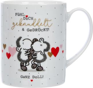 Sheepworld , Porzellan , XL-Tasse "Fühl Dich geknuddelt": Geschenktasse-Dekor, XL (1er Pack)