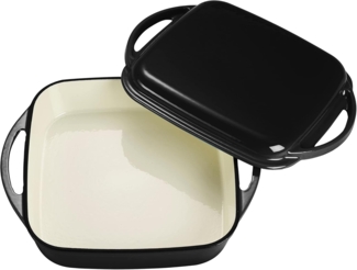 ECHTWERK Bräter, Gusseisen (Universalbräter aus Gusseisen inklusive Deckel), Emaille-Beschichtung. Kombi-Universalbräter.