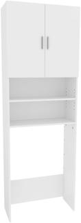 Vicco Waschmaschinenschrank Martha Weiß, 64 x 190 cm, Badregal, Hochschrank