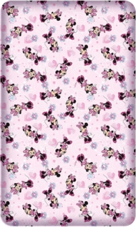 BERONAGE Spannbettlaken Minnie Mouse Spannbettlaken Flower Pink Rosa 90/100 x 190/200 cm, 100% Baumwolle, Gummizug: ja, (1 Stück), Disney