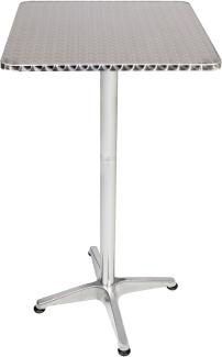 Alu Bistrotisch Balkontisch Garten Terrasse Glastisch eckig klappbar 60x60 cm