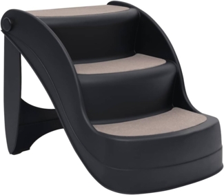 vidaXL Hundetreppe mit 3 Stufen Klappbar Schwarz 171173