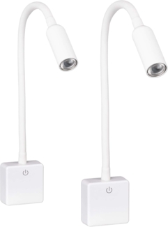 SEBSON LED Steckdosenleuchte 2x LED Steckdosenlampe dimmbar und flexibel - 4W 230lm neutralweiß, LED fest integriert, neutralweiß