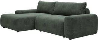 Vente-unique - Ecksofa mit Schlaffunktion - Ecke links - Strukturstoff - Grün - DAVISO