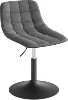 WOLTU 1 X Verstellbarer Sitzhocker Stuhl Arbeitshocker Bürohocker Esszimmerstuhl Schminkhocker Kommerzieller Shop Mehrzweck 360° Schwenken Samt Dunkelgrau Sitz 38-49. 5cm Hoch