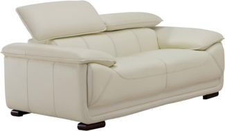 Vente-unique - Ledersofa 2-Sitzer - Elfenbein - MACELO