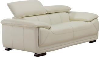 Vente-unique - Ledersofa 2-Sitzer - Elfenbein - MACELO