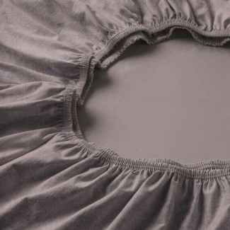 Estella Samt Velours Spannbetttuch 180x200 - 200x200 cm kiesel (800)