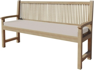 chilly pilley Bankkissen Bankauflage Polsterauflage Reißverschluss mit Schlaufen Kissen für Gartenbank Gartenbankauflage für Gartenmöbel Sitzkissen & Rückenkissen Outdoor (140 x 40 x 5 cm, Cremefarbig)