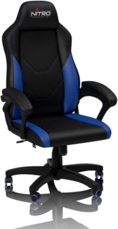 Nitro Concepts C100 Gaming-Stuhl, Schwarz/Blau, 57 x 53 x 130 cm