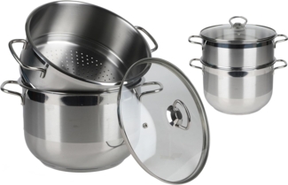 Urban Living 8 Liter Couscous-Topf Ø 24 cm Edelstahl Kochtopf 31321