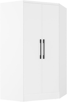 Vente-unique - Eckkleiderschrank - 2 Türen - 101 cm - Weiß - AURALI
