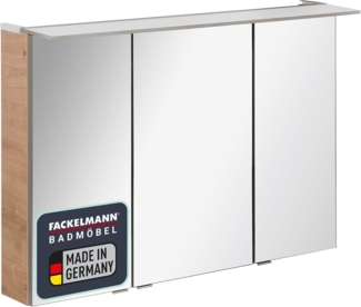 Fackelmann B.PERFEKT LED Spiegelschrank 100 cm breit, Braun hell