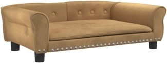 vidaXL Hundebett Braun 95x55x30 cm Samt 171815