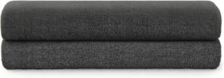 Blumtal Premium Frottier Handtücher Set mit Aufhängschlaufen - Baumwolle Oeko-TEX Zertifiziert, weich, saugstark - 2X Badetuch (70x140 cm), Anthrazit