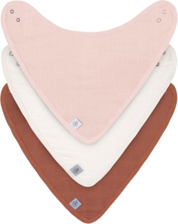 LÄSSIG Unisex Baby Halstuch (3 St.) Mull/Muslin Bandana powder pink/milky/rust