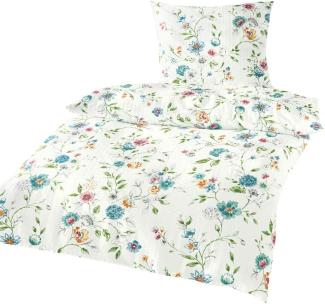 Traumschlaf Seersucker Bettwäsche Blumengirlande|240x220 cm + 2x 80x80 cmTraumschlaf Seersucker Bettwäsche Blumengirlande