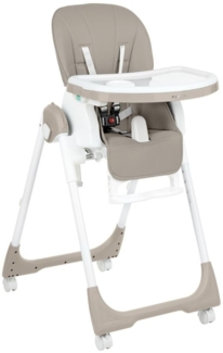 Kikkaboo Kinderhochstuhl Spicy faltbar, Tisch abnehmbar, verstellbar, 4 Räder beige