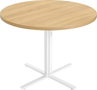 VASAGLE Esstisch, Esszimmertisch, für 4 Personen, Landhausstil, wasserresistente Oberfläche, 80 cm d, 74,8 cm H, vielseitig, Goldeichenfarben, KDTDE082Y02
