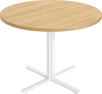 VASAGLE Esstisch, Esszimmertisch, für 4 Personen, Landhausstil, wasserresistente Oberfläche, 80 cm d, 74,8 cm H, vielseitig, Goldeichenfarben, KDTDE082Y02