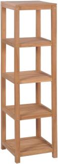 vidaXL Badregal mit 4 Böden Massivholz Teak 42x42x165 cm 246500