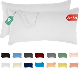 Livessa 2er Set Kissenbezug 40x60 cm -Verdeckter Reißverschluss an der Langen Seite, Kopfkissenbezug aus%100 Baumwolle Jersey Stoff, Ultra weich und atmungsaktiv, Oeko-Tex Zertifiziert