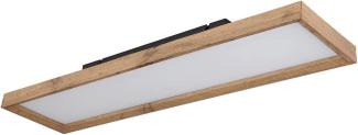 LED Deckenleuchte, Holzoptik, CCT, Landhaus, opal, L 80cm