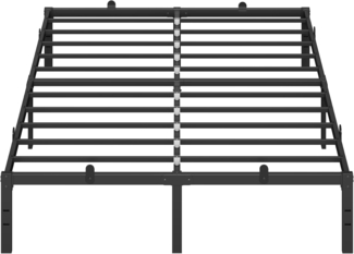 VASAGLE Doppelbettgestell, Bett, 140 x 200 cm, Metallbett, Bettrahmen, Unterbettaufbewahrung, modern, Gästebett, einfacher Aufbau, tintenschwarz RMBDE134B01