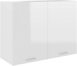 vidaXL Hängeschrank 2 Regalböden Küche Schrank Einbauküche Küchenzeile Küchenmöbel Oberschrank Küchenschrank Hochglanz-Weiß 80x31x60cm Holzwerkstoff