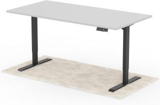 elektrisch höhenverstellbarer Schreibtisch DESK 180 x 90 cm - Gestell Schwarz, Platte Grau