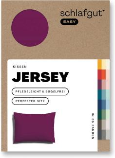 Schlafgut Kissenbezug EASY Jersey|Kissenbezug einzeln 70x90 cm| purple-deep