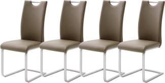 Robas Lund Esszimmerstühle 4er Set Braun-Cappuccino Schwingstuhl-Set, Stuhl bis 120 kg belastbar