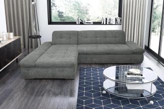 DOMO. collection Moric Couch, Ecksofa, Eckcouch, Sofa in L-Form, grau, 300 x 172 x 80 cm