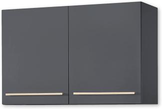 Stella Trading BILBERRY Moderner Hängeschrank Küche in Eiche Sonoma Optik, Anthrazit - Geräumiger Küchenschrank mit viel Stauraum - 100 x 65 x 33 cm (B/H/T)