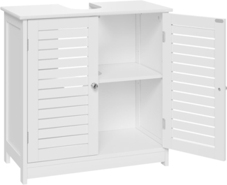 EUGAD Waschbeckenunterschrank Unterschrank Badezimmerschrank Waschtisch Badschrank mit 2 Türe 60 x 30 x 60 cm Weiß