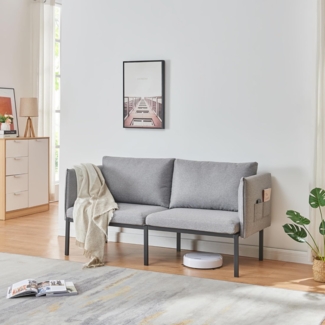 2-Sitzer-Sofa Kamar 69x158x63 cm Grau [en. casa]