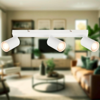 B.K.Licht LED Deckenspot BKL1632, LED wechselbar, 2700K - Extra-Warmweiß, Deckenleuchte 44 cm Weiß je 2W, je 450lm GU10 Wohnzimmer Schlafzimmer
