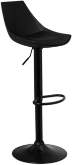 DRW Set mit 2 Hockern aus Kunstleder und Metall in Schwarz