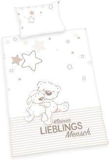 Herding Baby Best Kleinkinder-Bettwäsche-Set, Jana Lieblingsmensch Wendemotiv, Bettbezug 100 x 135 cm, Kopfkissenbezug 40 x 60 cm, Baumwolle/Renforcé