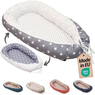 Ullenboom Babynest & Cocoon Weiss Grau 55 x 95 cm