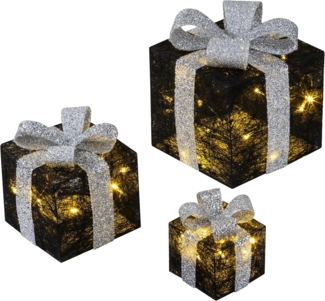 Bambelaa! LED Dekolicht Bambelaa! Led Deko Leucht Geschenk Boxen 3er Set inkl. Timer Funktion, Gelb