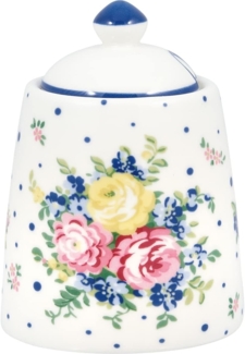 Greengate Zuckerdose Laura Zuckerdose white 10 cm, Stoneware