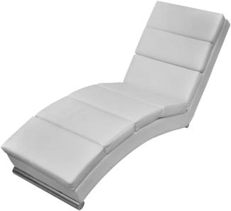 vidaXL Chaiselongue Weiß Kunstleder