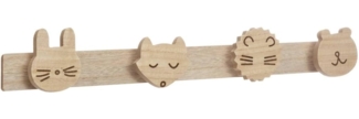 Kleiderhaken, Holz, 4 Köpfe, Wildtiere - Atmosphera for kids